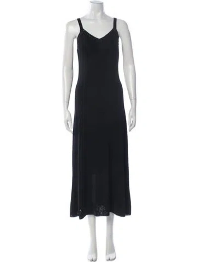 Pre-owned Loro Piana Silk Long Dress In Black