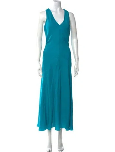 Pre-owned Loro Piana Silk Long Dress In Blue