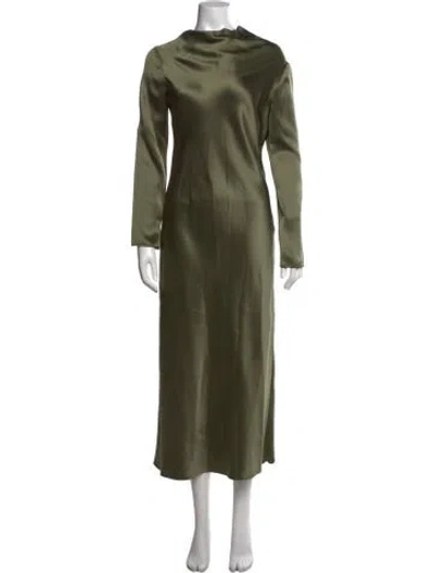 Pre-owned Loro Piana Silk Long Dress In Green