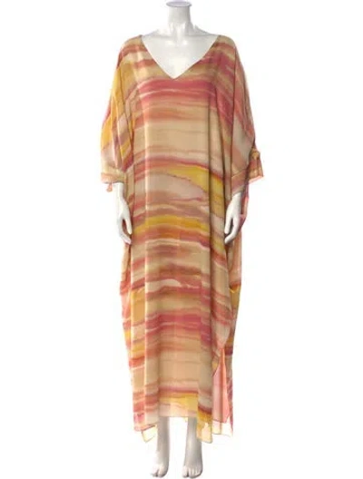 Pre-owned Loro Piana Silk Long Dress In Multi