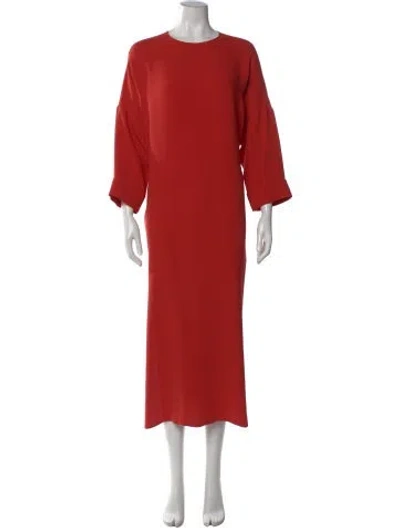 Pre-owned Loro Piana Silk Long Dress In Orange
