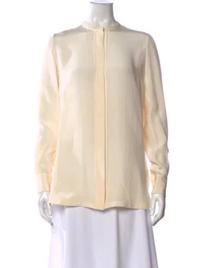 Pre-owned Loro Piana Silk Long Sleeve Blouse In Neutral