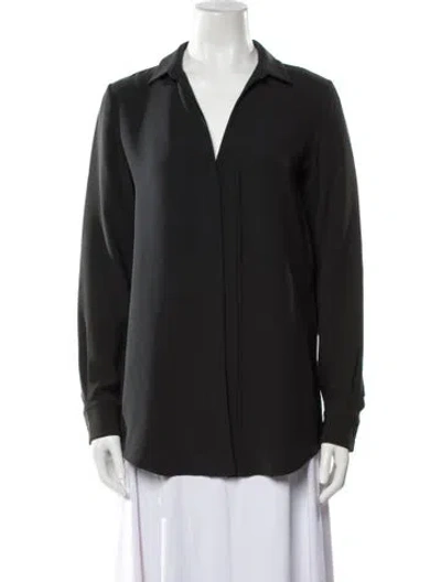 Pre-owned Loro Piana Silk Long Sleeve Blouse W/ Tags In Black
