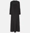 Loro Piana Round-collar Long-sleeved Dress In Black