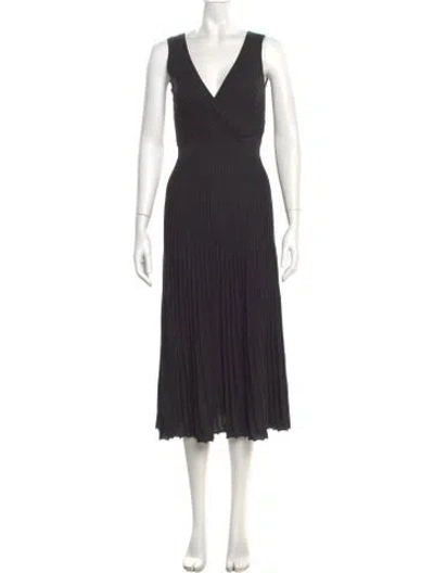 Pre-owned Loro Piana Silk Midi Length Dress W/ Tags In Gray