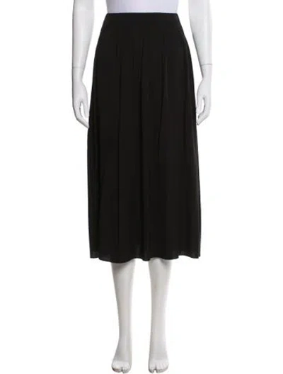 Pre-owned Loro Piana Silk Midi Length Skirt In Black