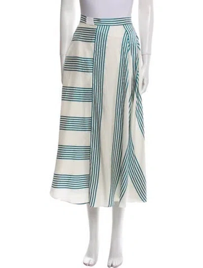 Pre-owned Loro Piana Silk Midi Length Skirt In Multi