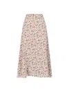 Loro Piana Silk Midi Skirt In Multi