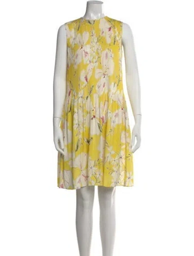 Pre-owned Loro Piana Silk Mini Dress In Yellow