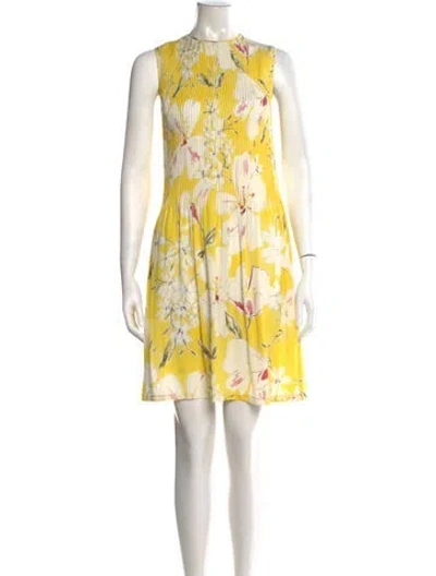 Pre-owned Loro Piana Silk Mini Dress In Yellow