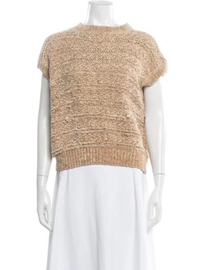 Pre-owned Loro Piana Silk Mock Neck Sweater In Neutrals