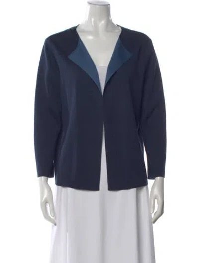Pre-owned Loro Piana Silk Open Front Sweater In Blue
