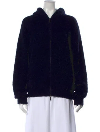 Pre-owned Loro Piana Silk Open Front Sweater In Blue