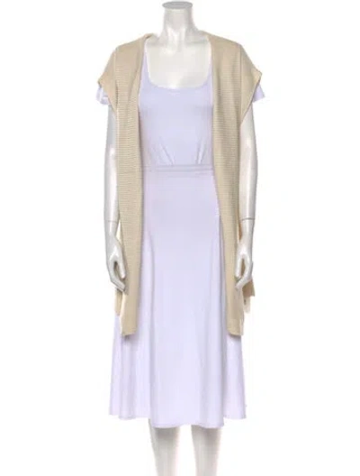 Pre-owned Loro Piana Silk Open Front Sweater In Neutral