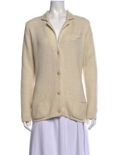 Pre-owned Loro Piana Silk Open Front Sweater In Neutrals