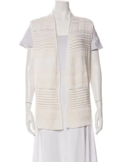 Pre-owned Loro Piana Silk Open Front Sweater In Neutrals
