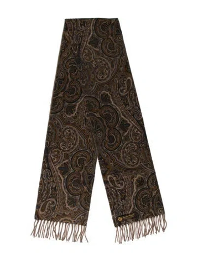Pre-owned Loro Piana Silk Paisley Print Scarf In Neutral