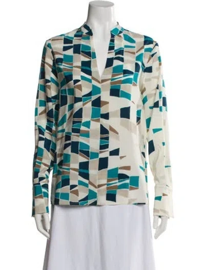 Pre-owned Loro Piana Silk Patterned Blouse In Multi