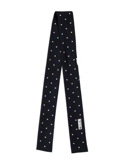 Pre-owned Loro Piana Silk Polka Dot Print Scarf In Blue