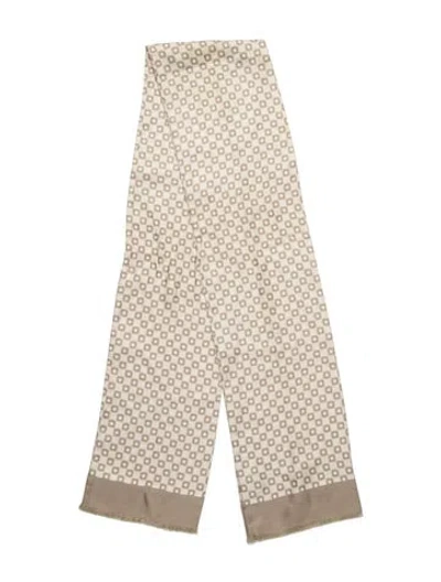 Pre-owned Loro Piana Silk Printed Scarf In Neutral