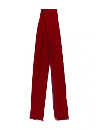 Pre-owned Loro Piana Silk Printed Scarf In Red