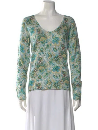 Pre-owned Loro Piana Silk Printed Sweater In Neutral