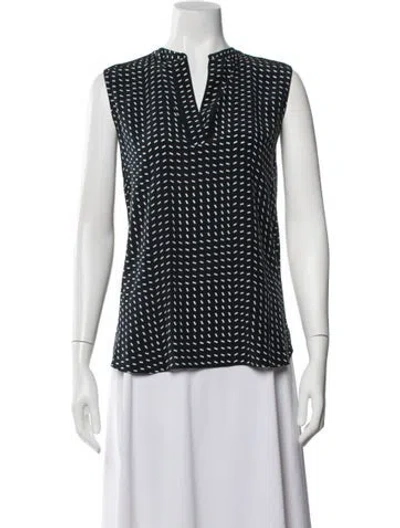Pre-owned Loro Piana Silk Printed Top In Blue