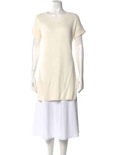 Pre-owned Loro Piana Silk Scoop Neck Sweater In Neutral