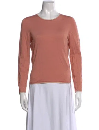 Pre-owned Loro Piana Silk Scoop Neck Sweater In Pink