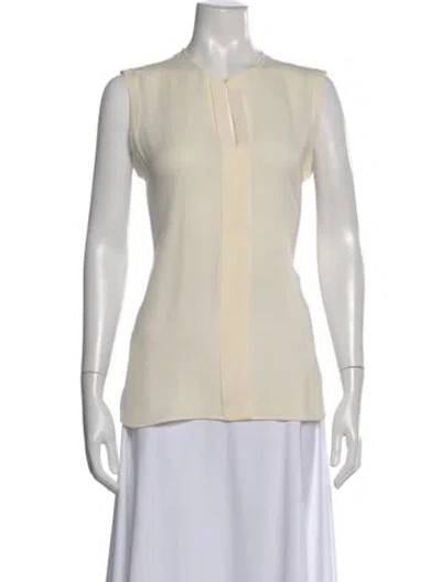 Pre-owned Loro Piana Silk Sleeveless Blouse In Neutral