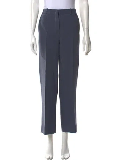 Pre-owned Loro Piana Silk Straight Leg Pants In Blue