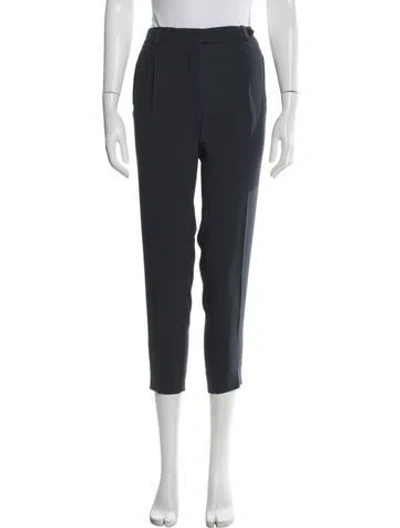 Pre-owned Loro Piana Silk Straight Leg Pants In Blue