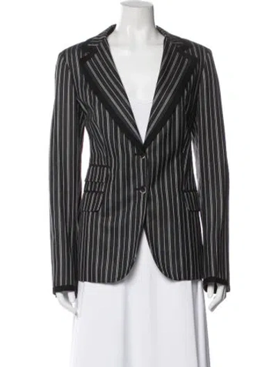 Pre-owned Loro Piana Silk Striped Blazer In Gray