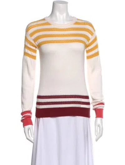 Pre-owned Loro Piana Silk Striped Sweater In Neutral