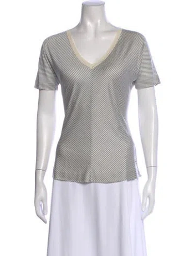 Pre-owned Loro Piana Silk Striped T-shirt In Multi