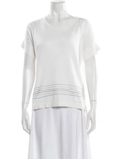Pre-owned Loro Piana Silk Striped T-shirt In Neutral