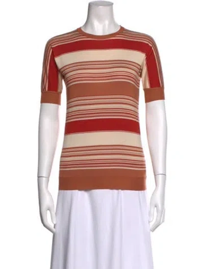 Pre-owned Loro Piana Silk Striped T-shirt In Neutrals