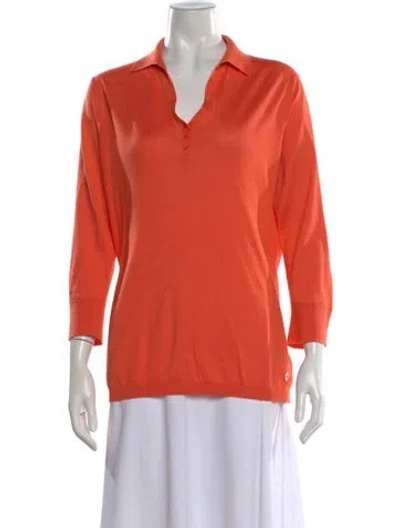 Pre-owned Loro Piana Silk Sweater In Orange