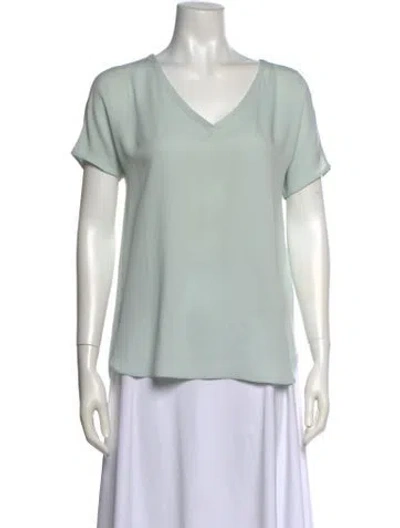 Pre-owned Loro Piana Silk V-neck Blouse In Green