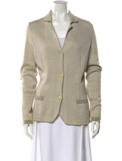 Pre-owned Loro Piana Silk V-neck Sweater In Neutral