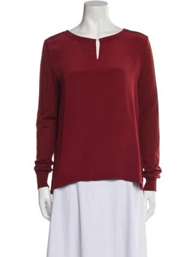Pre-owned Loro Piana Silk V-neck Sweater W/ Tags In Red