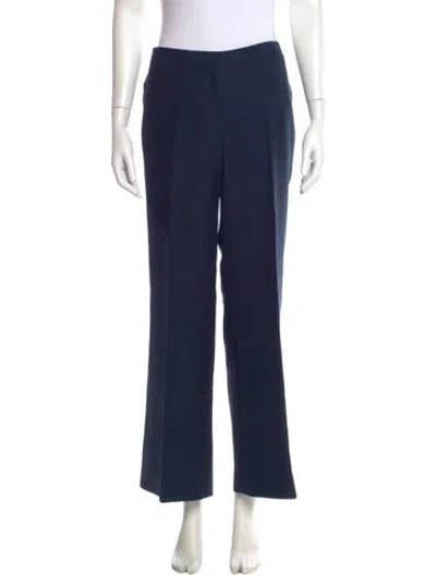 Pre-owned Loro Piana Silk Wide Leg Pants In Blue
