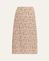 Loro Piana Simona Floral-print Silk Twill Midi Skirt In Multi