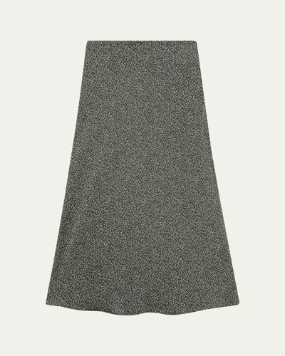 Loro Piana Simona Silk Twill Midi Skirt In Multi