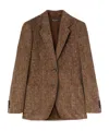 Loro Piana Eleanor Paillette Tweed Corduroy Single-breasted Jacket In Brown