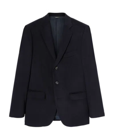 Loro Piana Single-breasted Cashmere Suit Jacket In Blue