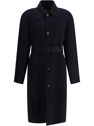 Loro Piana Single-breasted Coat In Blue