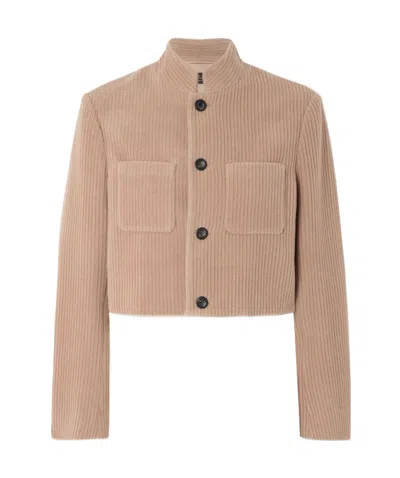 Loro Piana Cashmere-corduroy Jacket In Neutrals