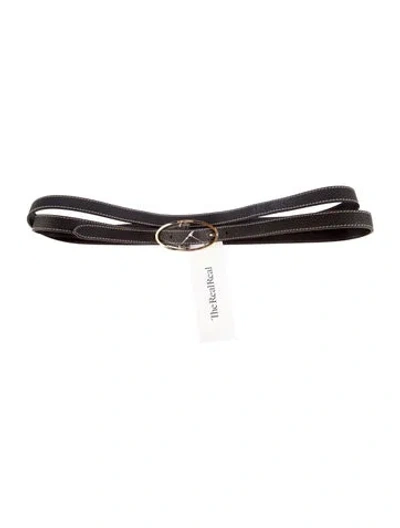 Pre-owned Loro Piana Skinny Leather Belt In Brown