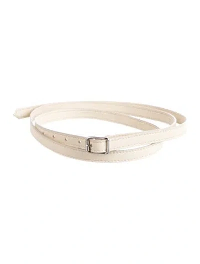 Pre-owned Loro Piana Skinny Leather Belt In Gray
